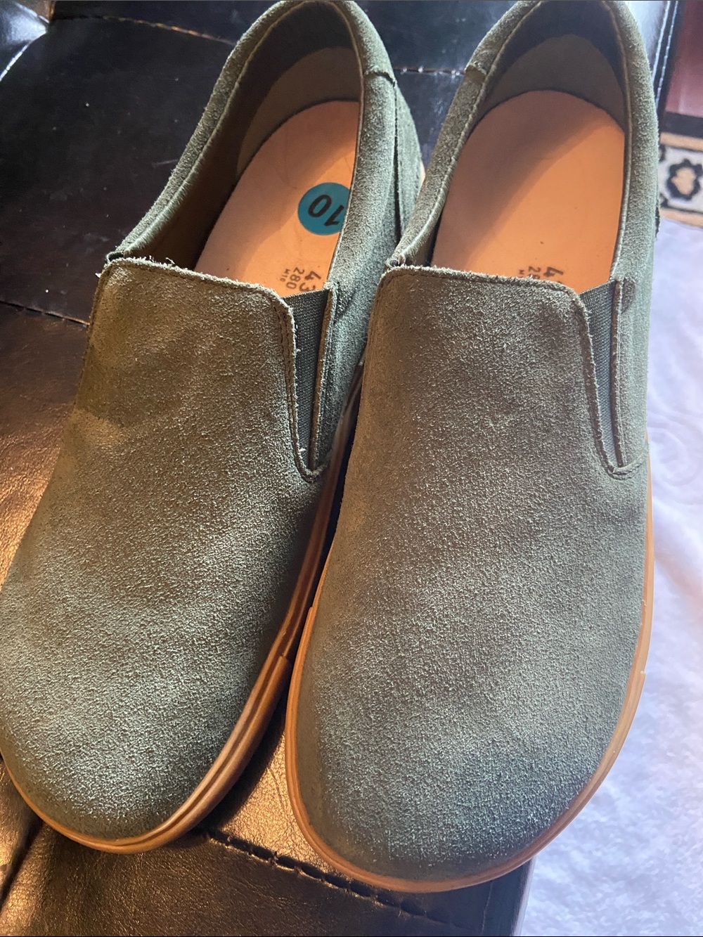 Birkenstock Men's Slip-On Suede Casual Shoes in Olive Green